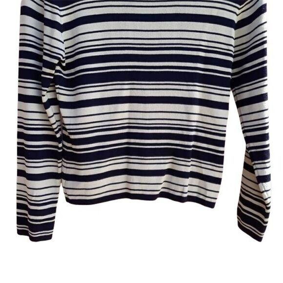 Finity Knit Cardigan Y2K Button Down Striped Lime Green Black Sz L - Picture 7 of 8